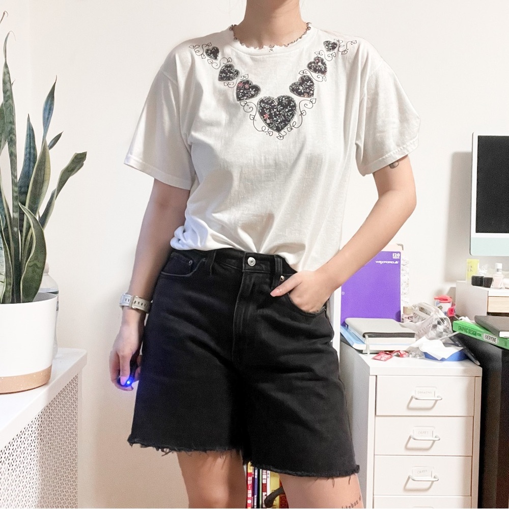Vintage 90s Cottagecore White Tee